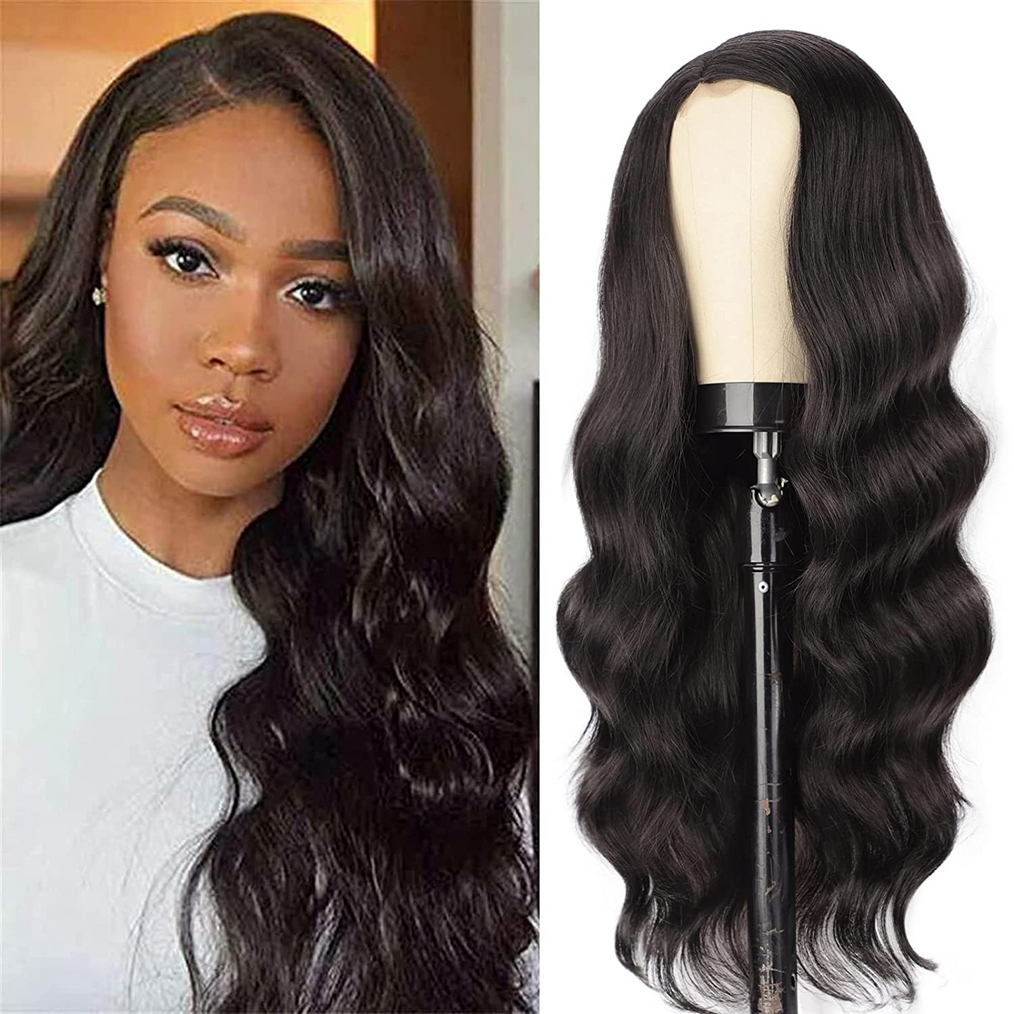 100% HUMAN HAIR 13x4 Body Wave Natural Transparent Lace Frontal Wigs 200% density