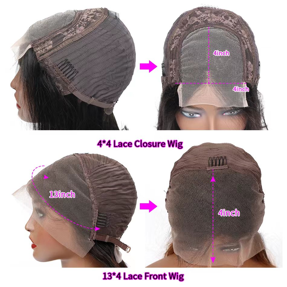 100% HUMAN HAIR 13x4 Body Wave Natural Transparent Lace Frontal Wigs 200% density