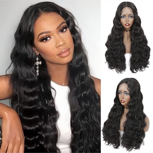 100% HUMAN HAIR 13x4 Loose Wave  Natural Transparent Lace Frontal  Wigs  200% density